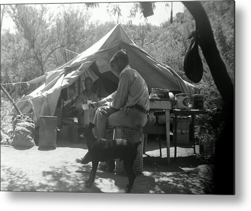 Mine Metal Print featuring the photograph Men at Mining Camp by Larry Ward