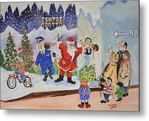 Christmas Card Metal Print featuring the painting Merry Christmas by Barry BLAKE