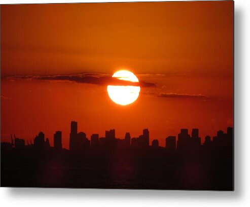 Sunset Metal Print featuring the photograph Miami Sunset by Jennifer Wheatley Wolf