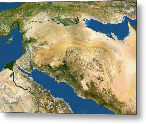 Middle East Metal Print featuring the photograph Middle East by Worldsat International/science Photo Library