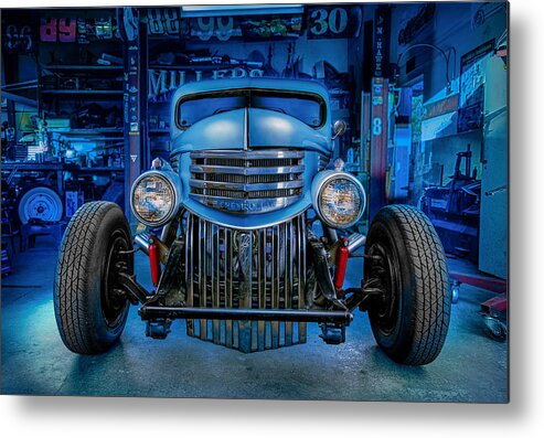 Antique Metal Print featuring the photograph Millers Chop Shop 1946 Chevy Truck by Yo Pedro