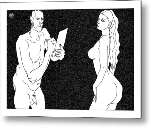 Art Metal Print featuring the digital art Model and artist 23 by Leonid Petrushin
