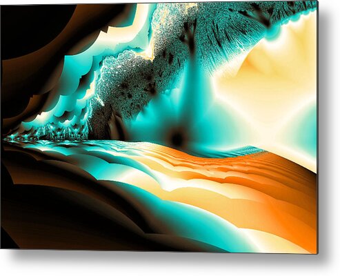 Digital Art Metal Print featuring the digital art Mohave Rain by Betsy Jones