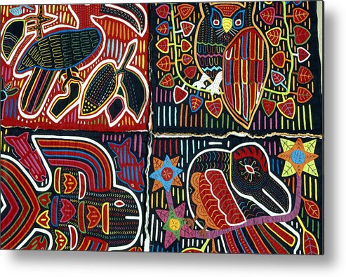 Applique Metal Print featuring the photograph Mola Textiles by George Holton