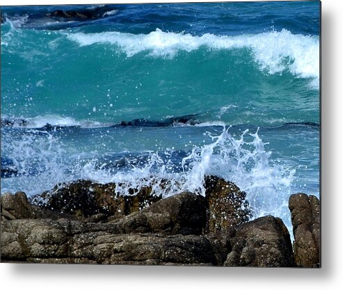 Wave Metal Print featuring the photograph Monterey-3 by Dean Ferreira