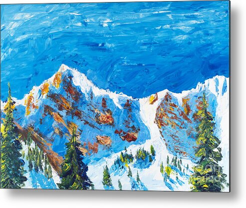 Mountains Metal Print featuring the painting Mount Ogden Bowl by Walt Brodis