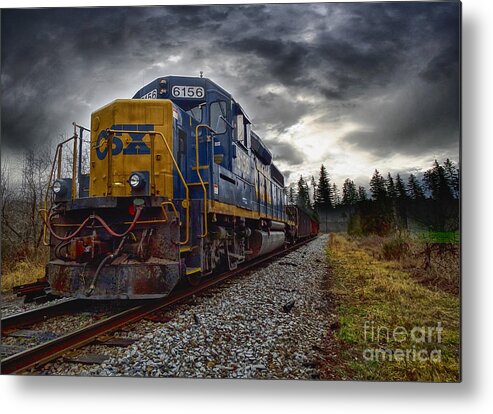 Photoshop Metal Print featuring the photograph Moving Along In A Train Engine by Melissa Messick
