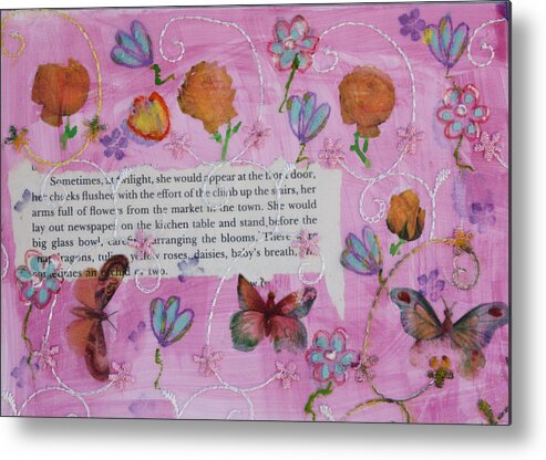 Butterfly Metal Print featuring the mixed media Nature 11 by Dawn Boswell Burke