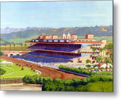 California Metal Print featuring the painting New Del Mar Racetrack by Mary Helmreich
