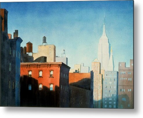 Watercolor Metal Print featuring the painting New York New York by Daniel Dayley