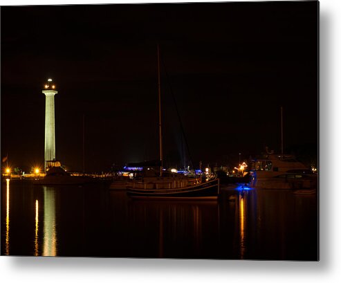 2013 Metal Print featuring the photograph Night view of Put-in-Bay by Haren Images- Kriss Haren