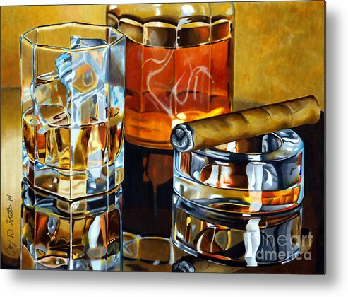 Whiskey Metal Print featuring the drawing Nightcap 2 by Cory Still