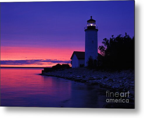 Nine Metal Print featuring the photograph Nine Mile Point Light - FM000022a by Daniel Dempster