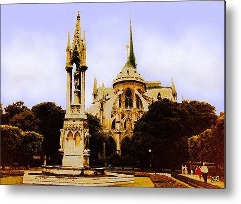 France Metal Print featuring the painting Notre Dame Cathedral by CHAZ Daugherty