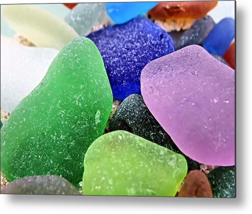 Sea Glass Metal Print featuring the photograph Ocean glass by Janice Drew