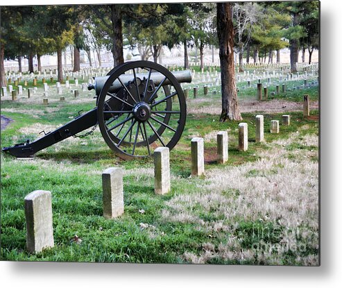 War Metal Print featuring the photograph Old Artillery in Union Grave Yard by Donna Greene