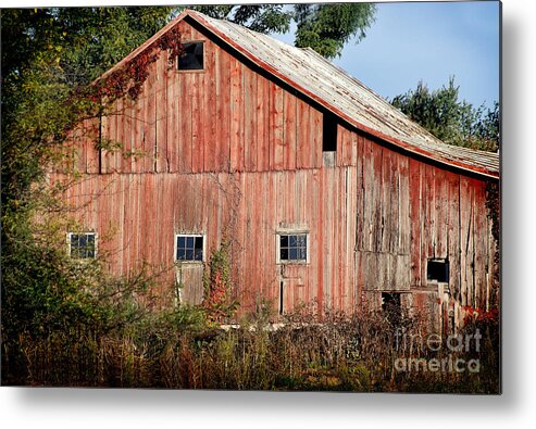 Old Metal Print featuring the photograph Old Barn Faded with Years by Karen Adams