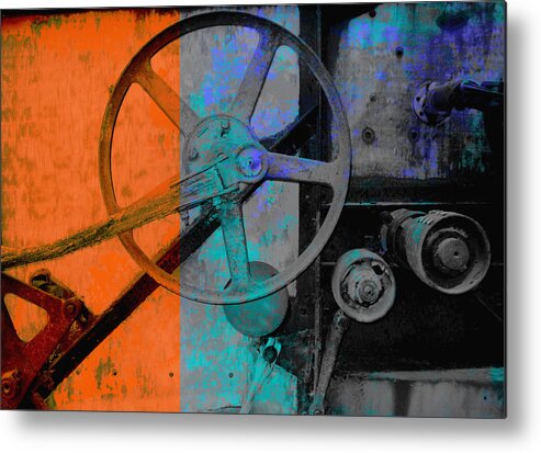 Vintage Machine Metal Print featuring the photograph Orange and Blue by Ann Powell