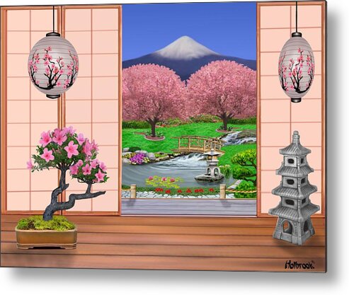 Oriental Art Metal Print featuring the digital art Oriental Splendor by Glenn Holbrook