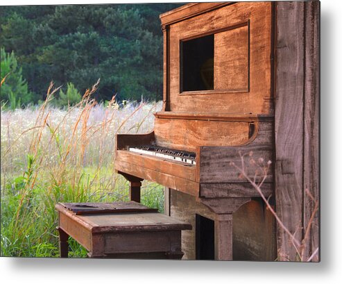 Musical Instrument Metal Print featuring the photograph Outdoor Upright Piano by Mike McGlothlen