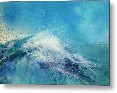 Gouache Metal Print featuring the digital art Painting Of An Ocean Wave by Brad Rickerby