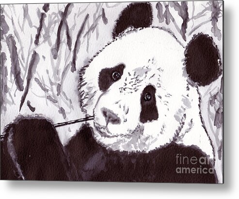Art Metal Print featuring the painting Panda by Michael Rados