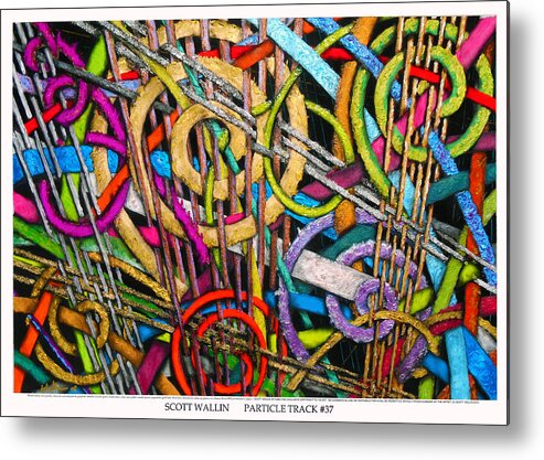 Abstract Metal Print featuring the painting Particle Track Thirty-Seven by Scott Wallin