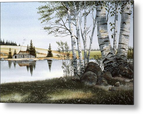 Summer Metal Print featuring the painting Peaceful River by Conrad Mieschke