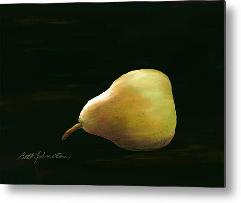Pear Metal Print featuring the painting Pear by Beth Johnston