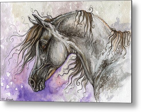Horse Metal Print featuring the painting Pearl arabian horse by Ang El