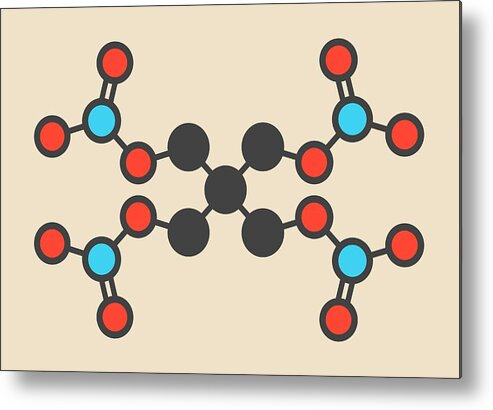 Pentaerythritol Metal Print featuring the photograph Pentaerythritol Tetranitrate Molecule by Molekuul