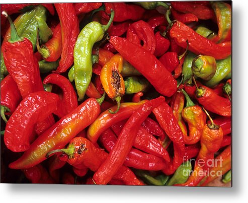 Peppers Metal Print featuring the photograph Peppers At Street Market by William H. Mullins