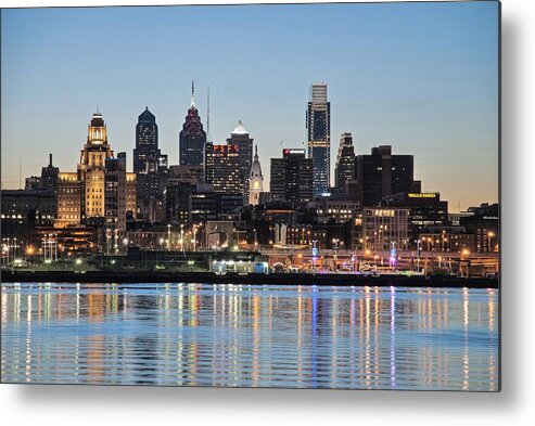 Philadelphia Metal Print featuring the photograph Philly sunset by Jennifer Ancker