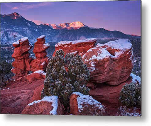 Mountain Metal Print featuring the photograph Pikes Peak Sunrise by Darren White