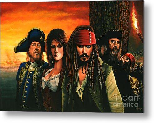 Pirates Of The Caribbean Metal Print featuring the painting Pirates of the Caribbean by Paul Meijering