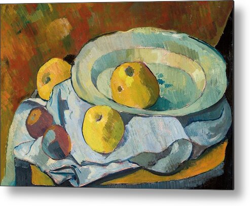 Still-life Metal Print featuring the painting Plate of Apples by Paul Serusier