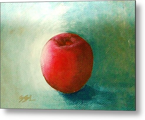 Still Life Metal Print featuring the painting Plum 2 by Jane See