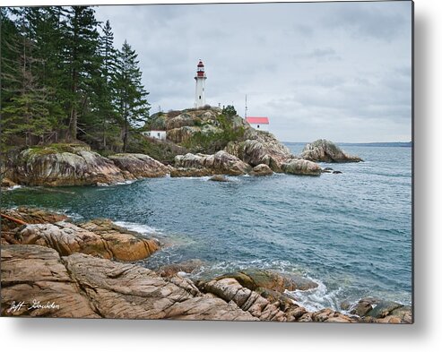 Architecture Metal Print featuring the photograph Point Atkinson Lighthouse and Rocky Shore by Jeff Goulden