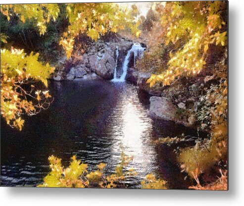 Water Metal Print featuring the photograph Pool and Falls by Charmaine Zoe