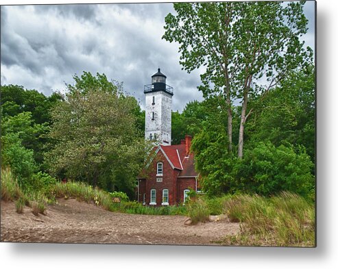 Lighthouse Metal Print featuring the photograph Presque Isle 12079 by Guy Whiteley