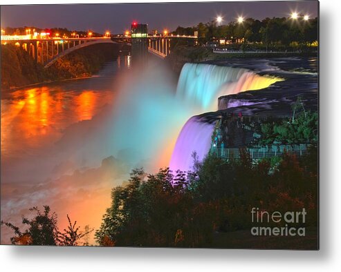 Niagara Falls Metal Print featuring the photograph Purple Blue And Yellow At American by Adam Jewell