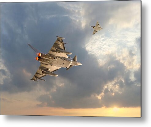 Aircraft Metal Print featuring the digital art RAF TYphoon - Evensong by Pat Speirs
