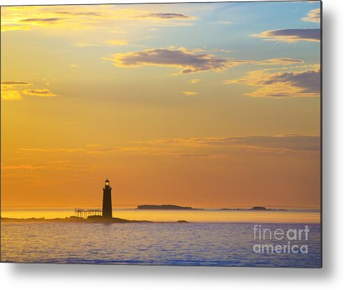 Lighthouse Metal Print featuring the photograph Ram Island Lighthouse Casco Bay Maine by Diane Diederich