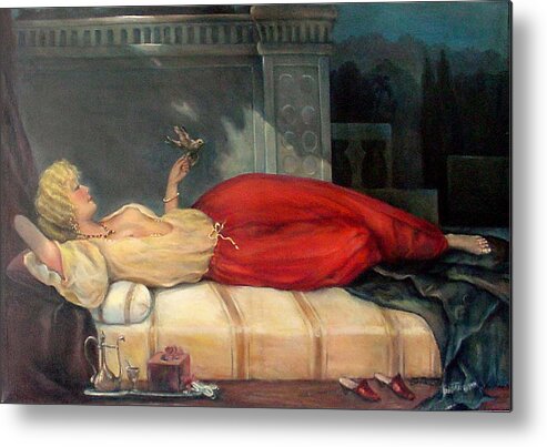 Reclining Woman Metal Print featuring the painting Reclining Woman by Donna Tucker