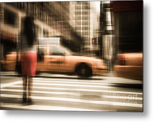Nyc Metal Print featuring the photograph Red 1 by Hannes Cmarits