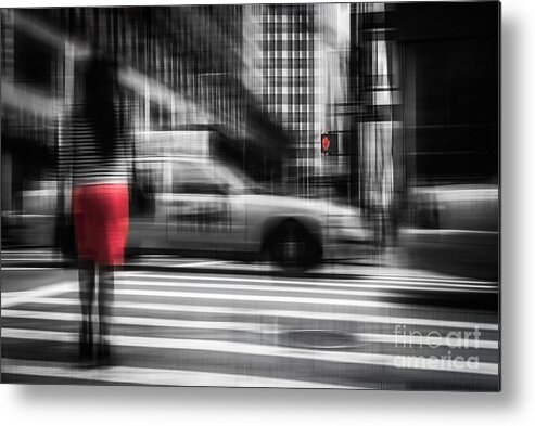 Nyc Metal Print featuring the photograph RED by Hannes Cmarits