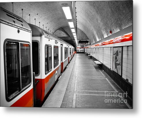 Red Metal Print featuring the photograph Red Line by Charles Dobbs