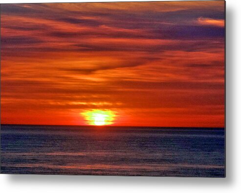 Red Sky At Dawn - Salvador Mara Lozada Metal Print featuring the photograph Red Sky at Dawn by Salvador Maria Lozada