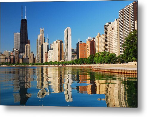 Chicago Metal Print featuring the photograph Refelctions of Chicago by James Kirkikis