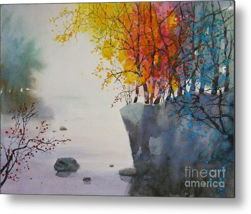 Landscape Metal Print featuring the painting Remember by Celine K Yong
